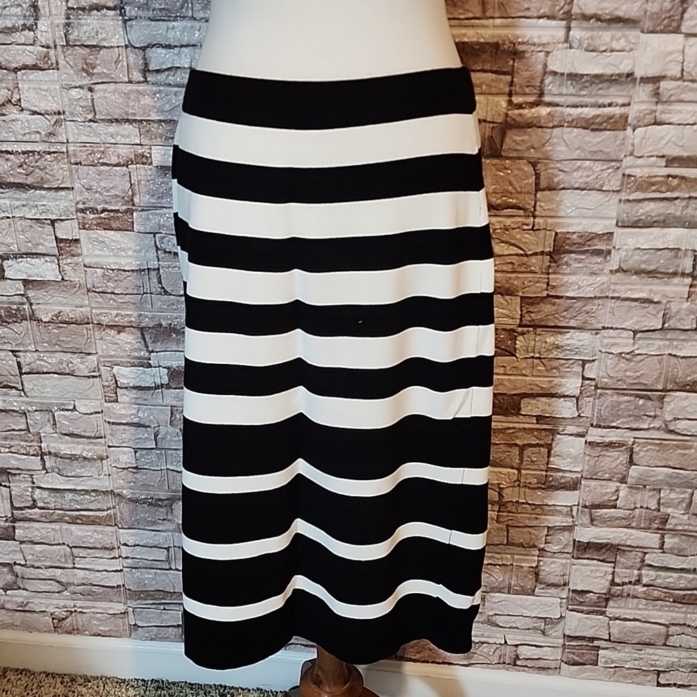Belle Sky Black and White Striped Skirt